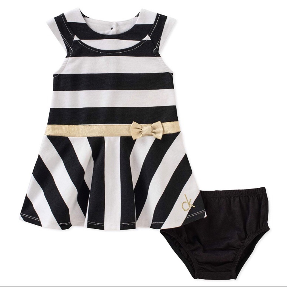 NWOT Calvin Klein Baby Girls Dress w/Diaper Cover